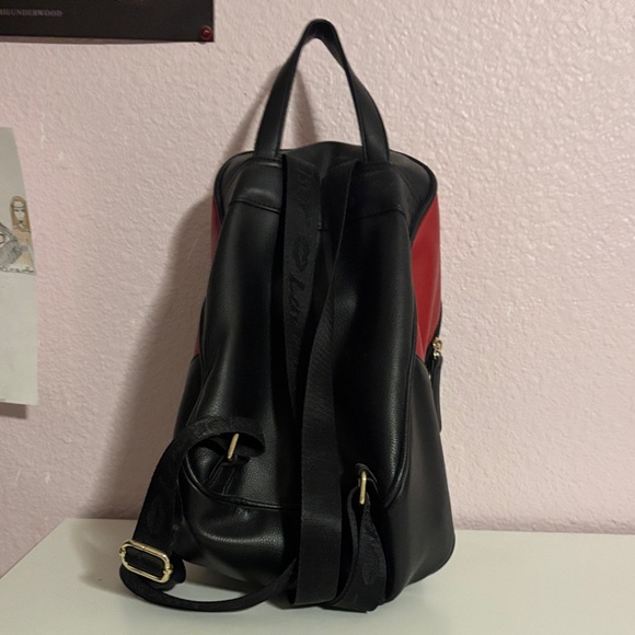 Betsey Johnson Black and White Checkered Two Pocket Backpack - Picture 3 of 3